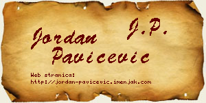 Jordan Pavičević vizit kartica